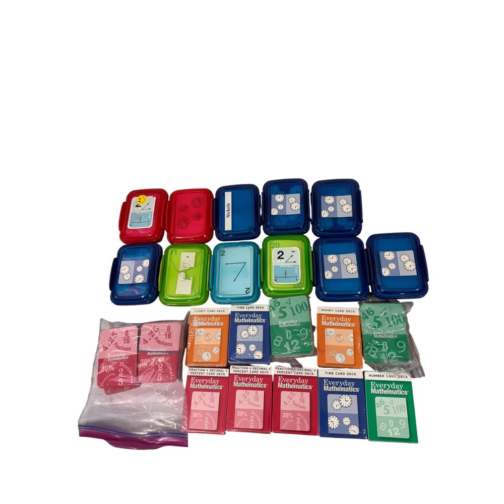 Everyday Mathematics Card Deck Lot McGraw Hill Fractions Money Time Number Decks